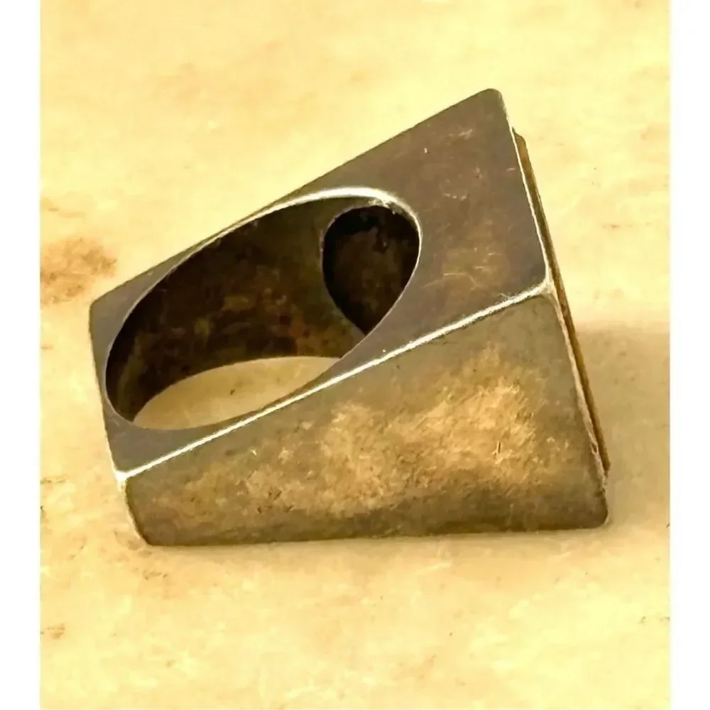 Vintage  square Sterling men’s Tiger's Eye Ring